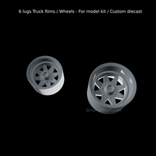 6 lugs truck rims wheels - model kit custom diecast 3d print model - Mito3D