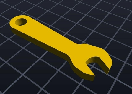 6 mm wrench key chain gadgets device tools keychain 3dprint minimal toy 3d print model - Mito3D