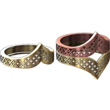 6 marocain beldi moucharabieh anneaux bijoux de l'anneau imprimable or les ornement en arabe la mode arabique d'argent livre sterling luxe classique traditionnel 3d print model - Mito3D