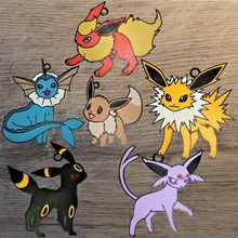 6 pokemon de l'équipe evoli ornements la maison eevee evoli pyroli aquali voltali mentali noctali pokemon de la décoration ornement ornements noël ornement de noël noel 3d print model - Mito3D