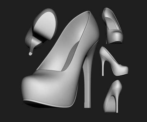 6 impostato moda pendente donna scarpe half boots 3d modello collezione carattere capi abbigliamento scarpa indossare accessori arte arco 3d print model - Mito3D