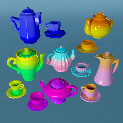 6 conjuntos of muñeca vajilla tazas platillos teteras 1 12 hogar casa muñecas miniaturas cocina platos juguete mini café té tetera coleccionable bjd accesorios diorama 3d print model - Mito3D