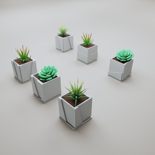 6 piazza vasi casa arte decorare fioriere 3d print model - Mito3D