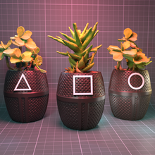 6 squid game planter pot art netflix 3d print model - Mito3D