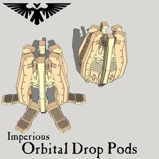 6mm & 8mm orbital drop pods 1 300 epic at18 dirtside space marines strike legion national cheese emporium 3d print model - Mito3D