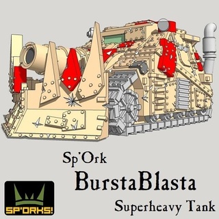 6mm & 8mm sp'ork burstablasta superheavy tank Game 1/300 epic at18 dirtside space orks strike legion national cheese emporium 3d print model - Mito3D