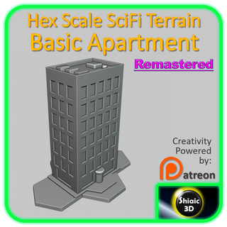 6mm - basic city apartment residential simple remastered alpha strike terrain american mecha battletech building fighttech shiaic3d unity buildings structures achitecture house 3d print model - Mito3D