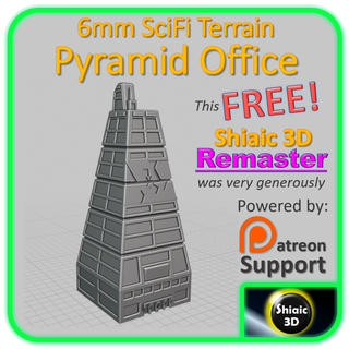 6mm - unity city office pyramid remastered alpha strike american mecha battletech building terrain base fighttech shiaic3d buildings structures achitecture house 3d print model - Mito3D