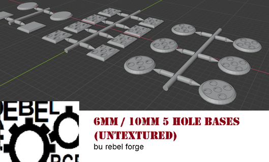 6mm 10mm 5 hole base sprues Game #space combat #6mm #10mm #epic 3d print model - Mito3D