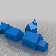 6mm buildings building miniature wargaming models 3d print model - Mito3D