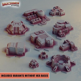 6mm industrial buildings bundle terrain battletech mech mechs scenery refinery small scale titanicus titan 3d print model - Mito3D