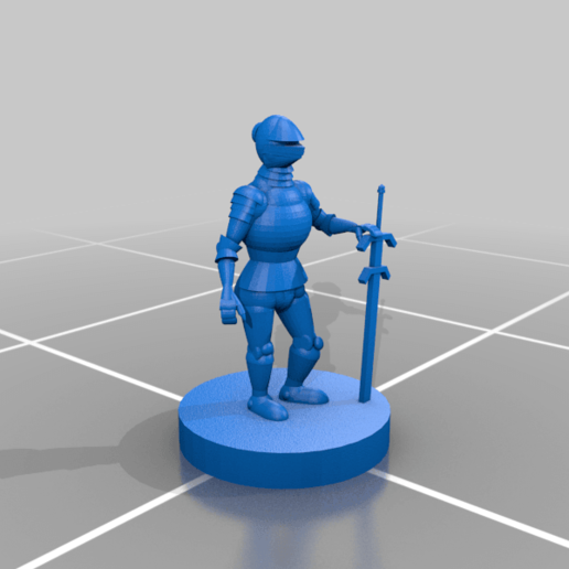6mm knightly type fantasy greatsword knight soldier tiny toy 3D print model - Mito3D