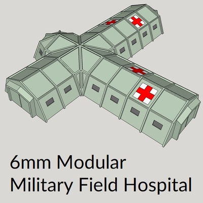 6mm military field hospital 1 300 terrain buildings ghq micro armor epic dirtside strike legion national cheese emporium 3d print model - Mito3D