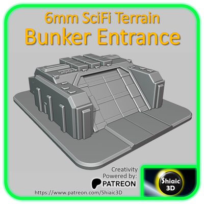 6mm scifi bâtiment bunker entrée jeu battlemech battletech fighttech américain mecha terrain unité ville 3d print model - Mito3D