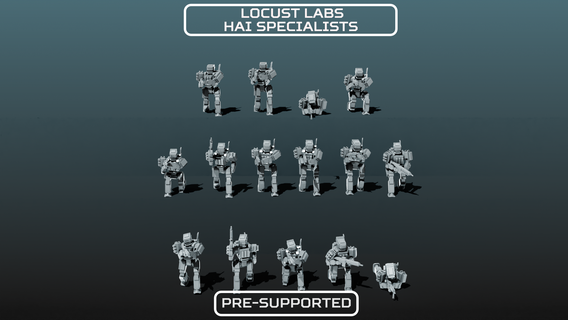 6mm shark - specialists tabeltop wargame battletech heavy gear robot infantry humanoid 3d print model - Mito3D