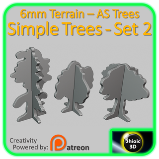 6mm terrain Facile arbres ensemble 2 Jeu Battletech Fighttech américain mecha 3d print model - Mito3D