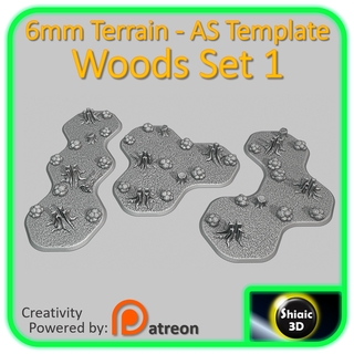6mm terrain - template woods set 1 alpha strike battletech fighttech american mecha 3d print model - Mito3D