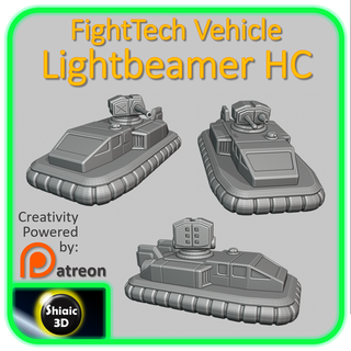 6mm vehicle - lightbeamer hc scifi battletech fighttech american mecha hovercraft 3d print model - Mito3D