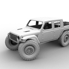 6x6 jeep gladiator rc corps dur scaler 324 313 370 trx axial divers trx4 scx10 mst rc4wd voiture 3dprinted rubicon stl 3dmodel 3d print model - Mito3D