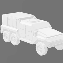 6x6 mediano vehículo táctico - la artillería juego militar wargame 15mm moderno obús arma de fuego el cañón 1 100 blindados camión apc tropa transportista 3d print model - Mito3D