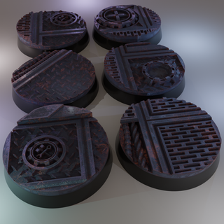 6x 28mm base hive world +toppers set1 Game war hammer fenris age si imperium cyberpunk necro 42k kill city killteam team industrial gork 3d print model - Mito3D