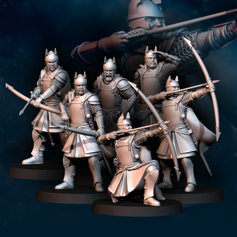 6x high human archer davale games 3dprinting tabletopgames wargames humans fantasy frostgrave miniature 28mm dnd  3D print model - Mito3D