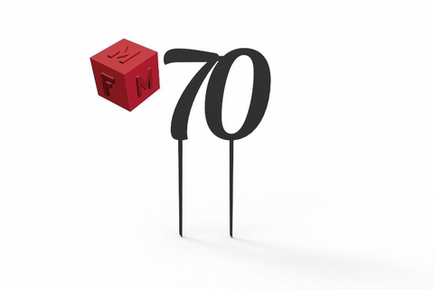 70 Kuchen Topper Caketopper Dekoration siebzig 70th Geburtstag 3d print model - Mito3D