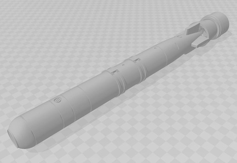72 scale mk54 lightweight torpedo look-a-like mark 54 asw 3d print model - Mito3D