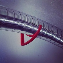 75mm flex hose wall mount tool workshop ventilation heating pipe 3d print model - Mito3D