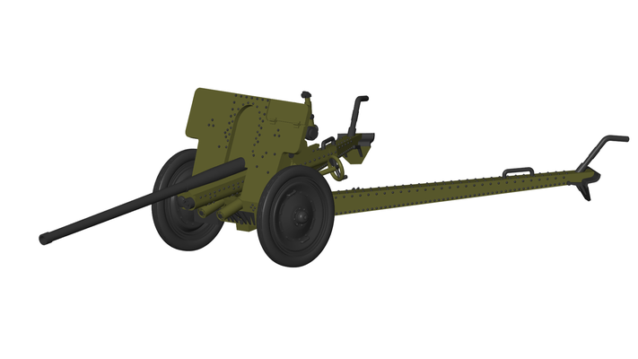 76-mm cannon game howitzer tank canon rocket launcher anti 3d print model - Mito3D