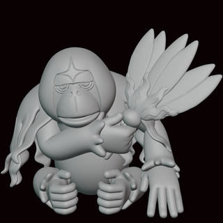 765 oranguru pokemon şekil Sanat heykel video oyunu oyunları minyatür fanart heykelcik Alola Güneş ay 3d print model - Mito3D
