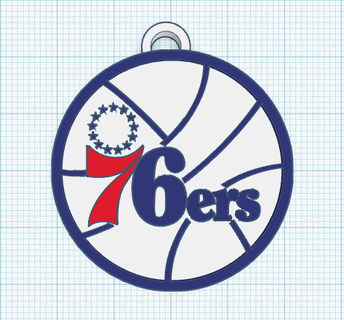 76ers anahtarlık Basketbol nba Iverson Allen anahtar yüzük tasarım 3d print model - Mito3D