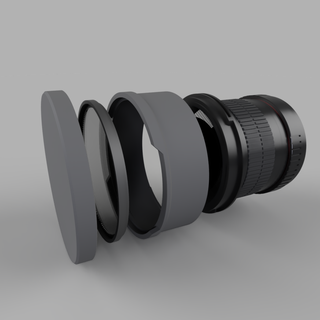 77mm filtrar montar samyang 8mm lente 3d print model - Mito3D