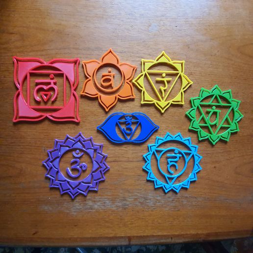 7 chakras wall decoration art chakra 3D print model - Mito3D