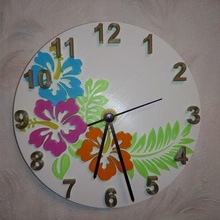 7 Couleur l'horloge print in place multicolore fleurs art utile fonctionnel pratique 3d print model - Mito3D