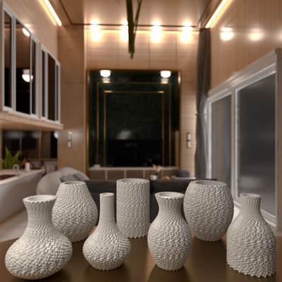 7 modern vase pack zuhause haus pflanzer minimal pflanze blume einfach dekor wohnkultur 3dprint 3dmodeling innere design garten 3d print model - Mito3D