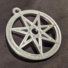 7 pointed elven fairy star pendant jewelry heptagram 3d print model - Mito3D