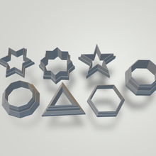 7 polymer clay cutter star octagon jewelry jemelry oktagon 3d print model - Mito3D