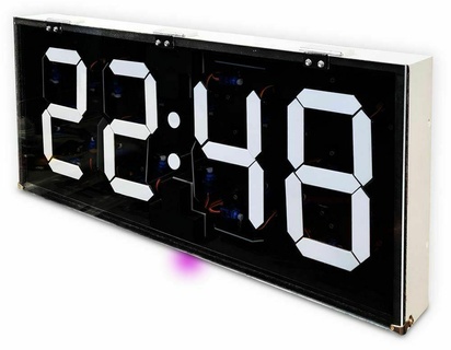 7 segment afficher servo l'horloge électronique 3d print model - Mito3D