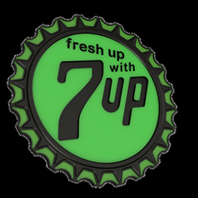 7 up - bottle cap coaster drinks practical useful protect 7-up 3d print model - Mito3D