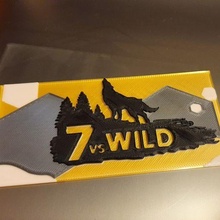 7 wild survival logo gadget 7vwild wolf 3d print model - Mito3D