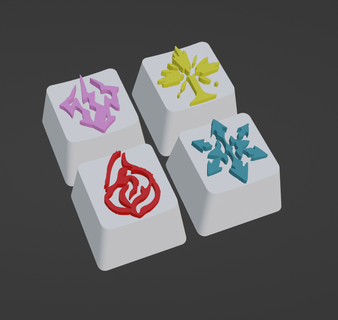 7x honkai star rail element keycaps fire ice flash physical quantum wind imaginary gaming accessories stl format sla-print keyboard enhancement individual epic design downloadable files joy gamers personalization aesthetics universe 3d print model - Mito3D