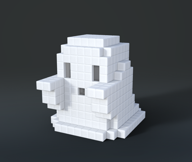 8 bit fantasma halloweenxcultos voxel pixel 3d print model - Mito3D