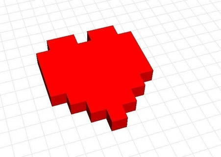 8-bit heart valentines voxel 3dtin props accessories cosplay costume 3d print model - Mito3D