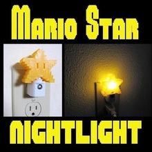 8-bit mario star night light original super themed yellow pixel led auto superstar nes nightlight 8bit gamer nerd gift geek 3d print model - Mito3D