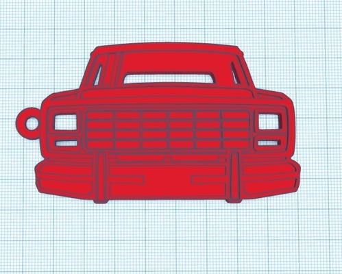 80's ford truck grill key chain parrilla 3d print model - Mito3D