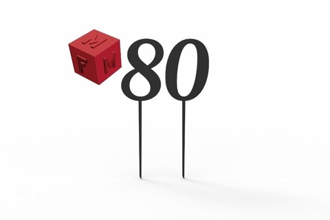 80 Kuchen Topper Caketopper Dekoration achtzig 80th Geburtstag 3d print model - Mito3D
