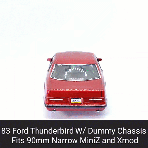 83 Thunderbird cuerpo cáscara tonto chasis xmod miniz coche vehiculo ruedas modelo mr03 LED 1 28 resina fdm plastico pintado rc 3d print model - Mito3D