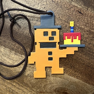 8 bit cakebear keychain necklace fnaf five nights freddy's Game at 3d print model - Mito3D