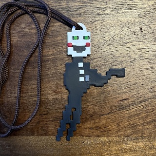 8 bit puppet keychain necklace fnaf five nights freddy's Game at 3d print model - Mito3D